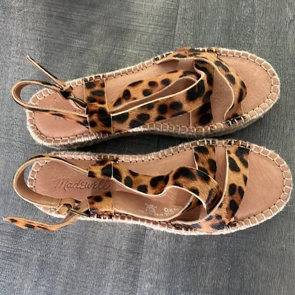 Madewell The Malia Espadrille Leopard Sandal NEW - Picture 4 of 7